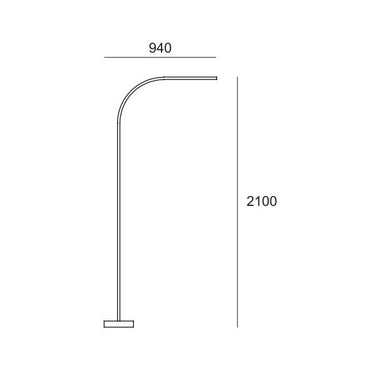 Piantana curva led 48w nero WW Athena illuminazione Lampade da terra